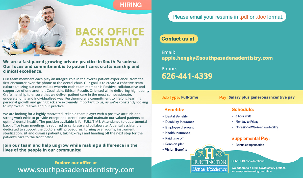 Hiring Back Office Assistant